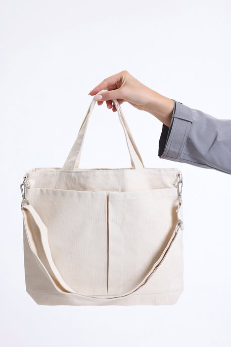 Zoozie Bags Bolso Tote de Lona Color Crema